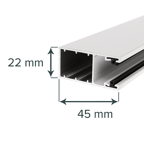 Rieles guía F de aluminio PP 45 (45x22mm)