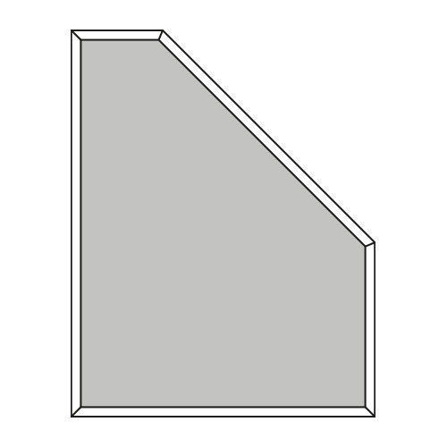 Pentágono rectángulo derecho